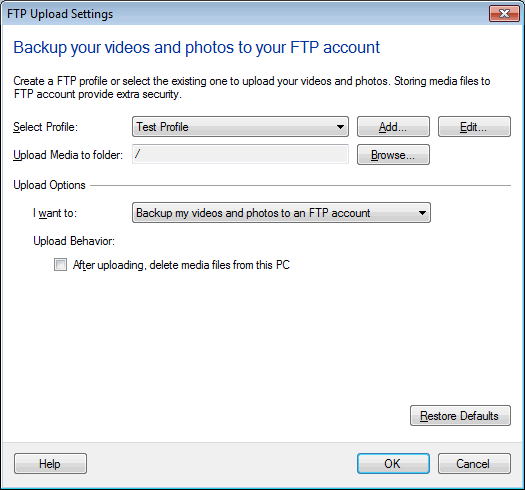 WebCam Monitor - Server Settings Tab