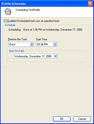 Scheduling a Profile During Creation