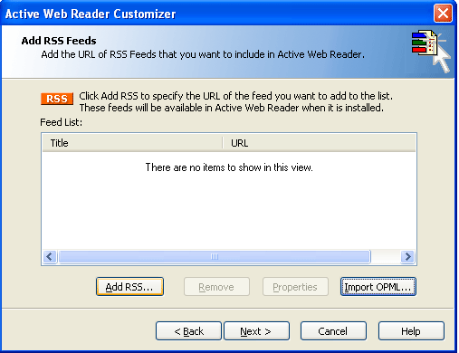 Active Web Reader - Add Feeds
