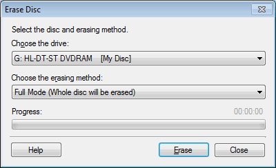 erase disc