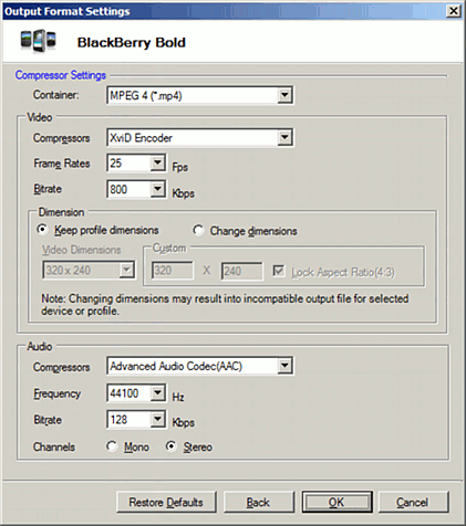 BlackBerry Bold Settings