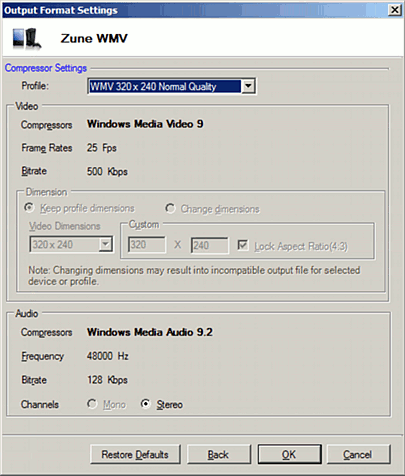 Configure Zune Video Settings