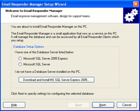 Email Responder Setup Wizard Welcome Screen