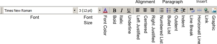 Formatting toolbar