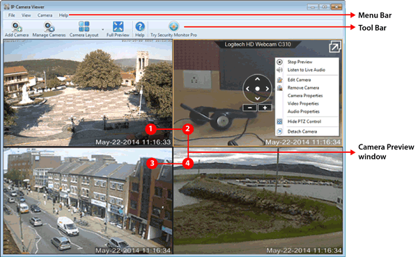 IP Camera Viewer : Understanding User Interface