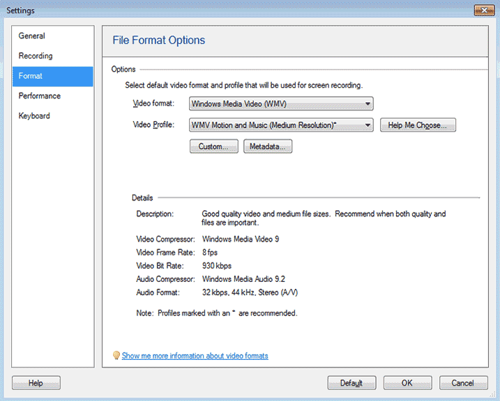 Format Settings