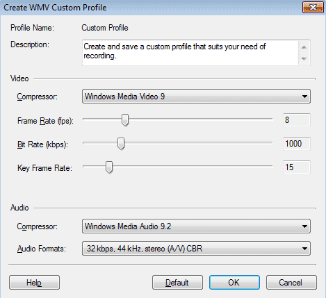 WMV Custom Profile