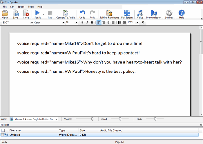 Creating Natural Sounding Speech Using Multiple Voices And Emphasis