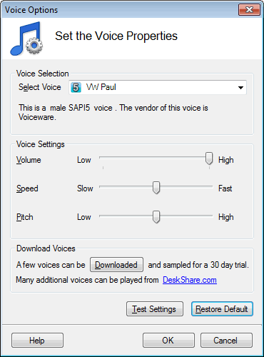 Voice Options