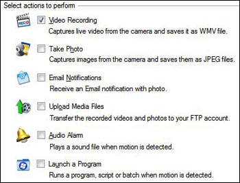 WebCam Monitor - Perform actions on motion detection