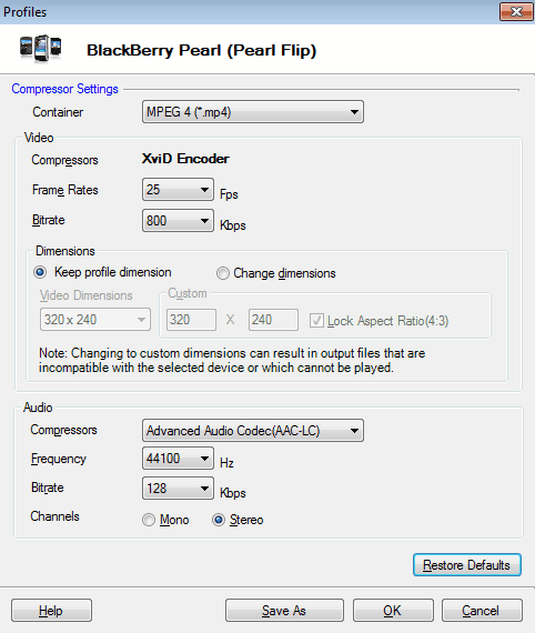 BlackBerry Pearl / Configuración Flip