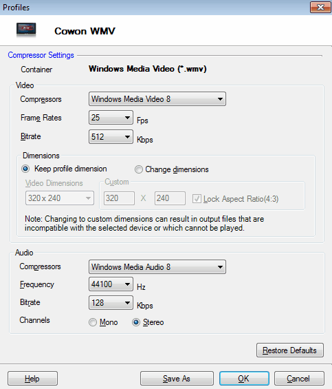 Cowon vídeo MPEG-4